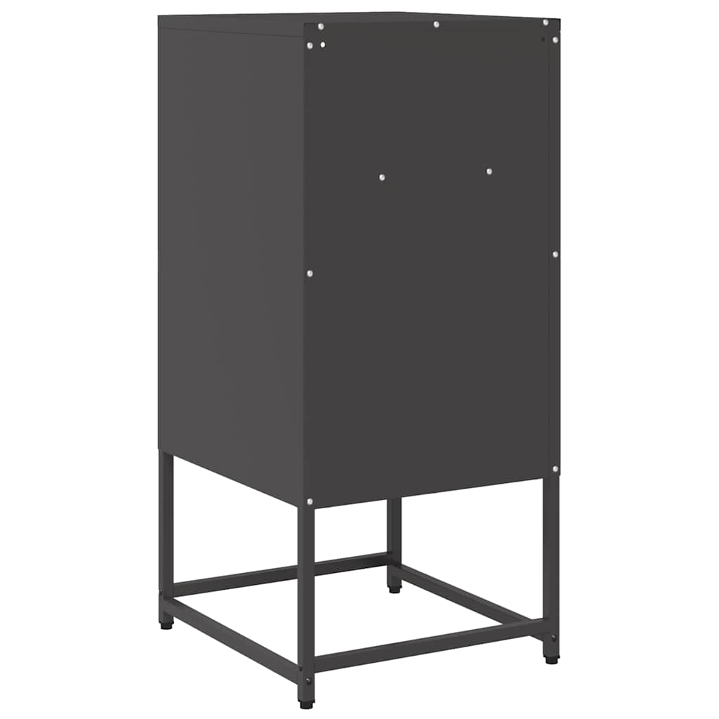 Nachtkastje 36x39x78 cm koudgewalst staal zwart is nu te koop bij PeponiXL, paradijselijk wonen!