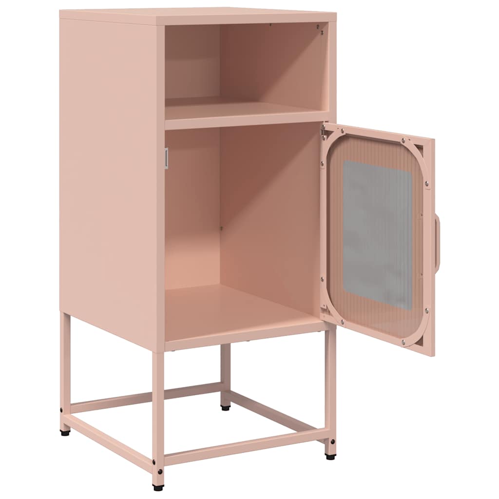 Nachtkastje 36x39x78 cm koudgewalst staal roze is nu te koop bij PeponiXL, paradijselijk wonen!