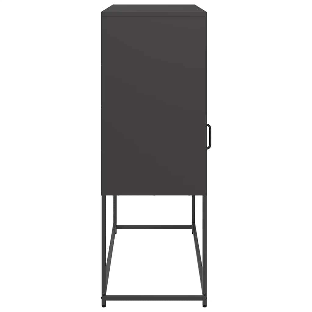 Dressoir 100,5x39x107 cm koudgewalst staal zwart is nu te koop bij PeponiXL, paradijselijk wonen!