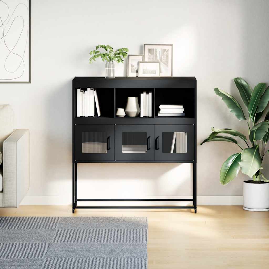 Dressoir 100,5x39x107 cm koudgewalst staal antracietkleurig is nu te koop bij PeponiXL, paradijselijk wonen!