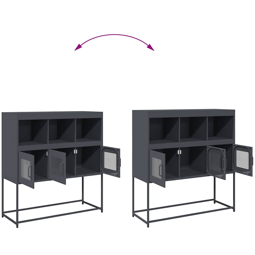 Dressoir 100,5x39x107 cm koudgewalst staal antracietkleurig is nu te koop bij PeponiXL, paradijselijk wonen!