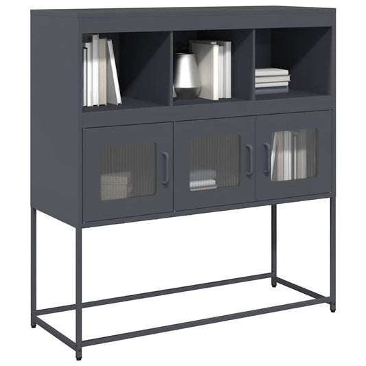 Dressoir 100,5x39x107 cm koudgewalst staal antracietkleurig is nu te koop bij PeponiXL, paradijselijk wonen!