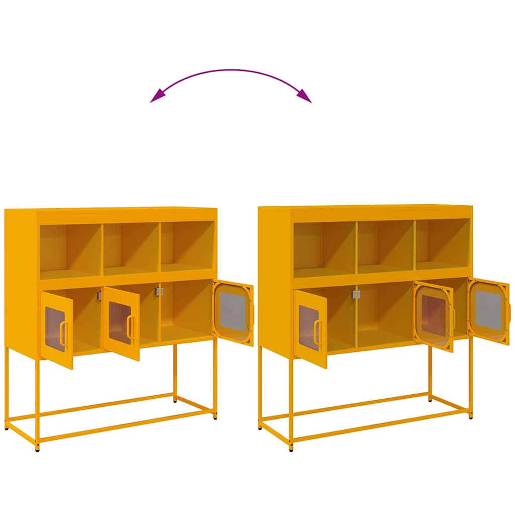 Dressoir 100,5x39x107 cm koudgewalst staal mosterdgeel is nu te koop bij PeponiXL, paradijselijk wonen!