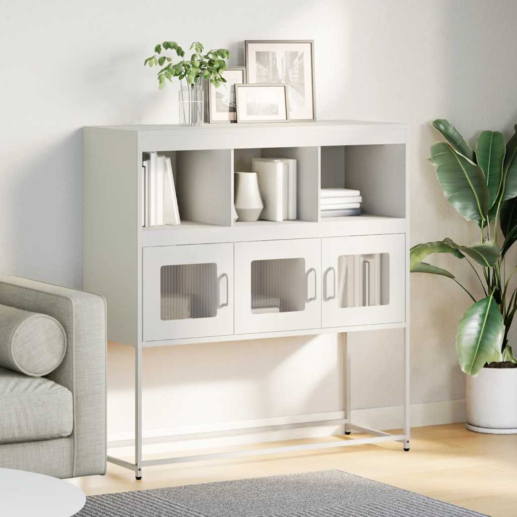 Dressoir 100,5x39x107 cm koudgewalst staal wit is nu te koop bij PeponiXL, paradijselijk wonen!