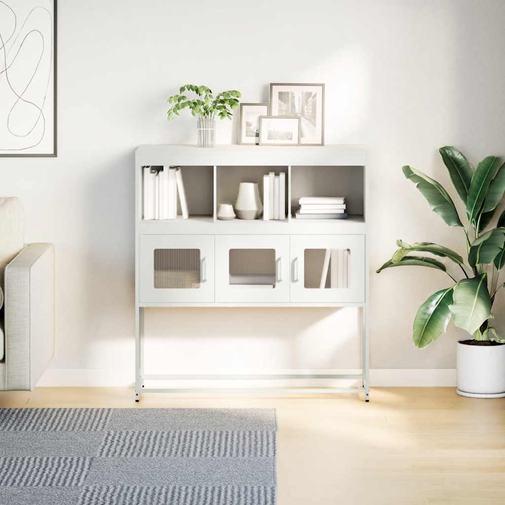 Dressoir 100,5x39x107 cm koudgewalst staal wit is nu te koop bij PeponiXL, paradijselijk wonen!