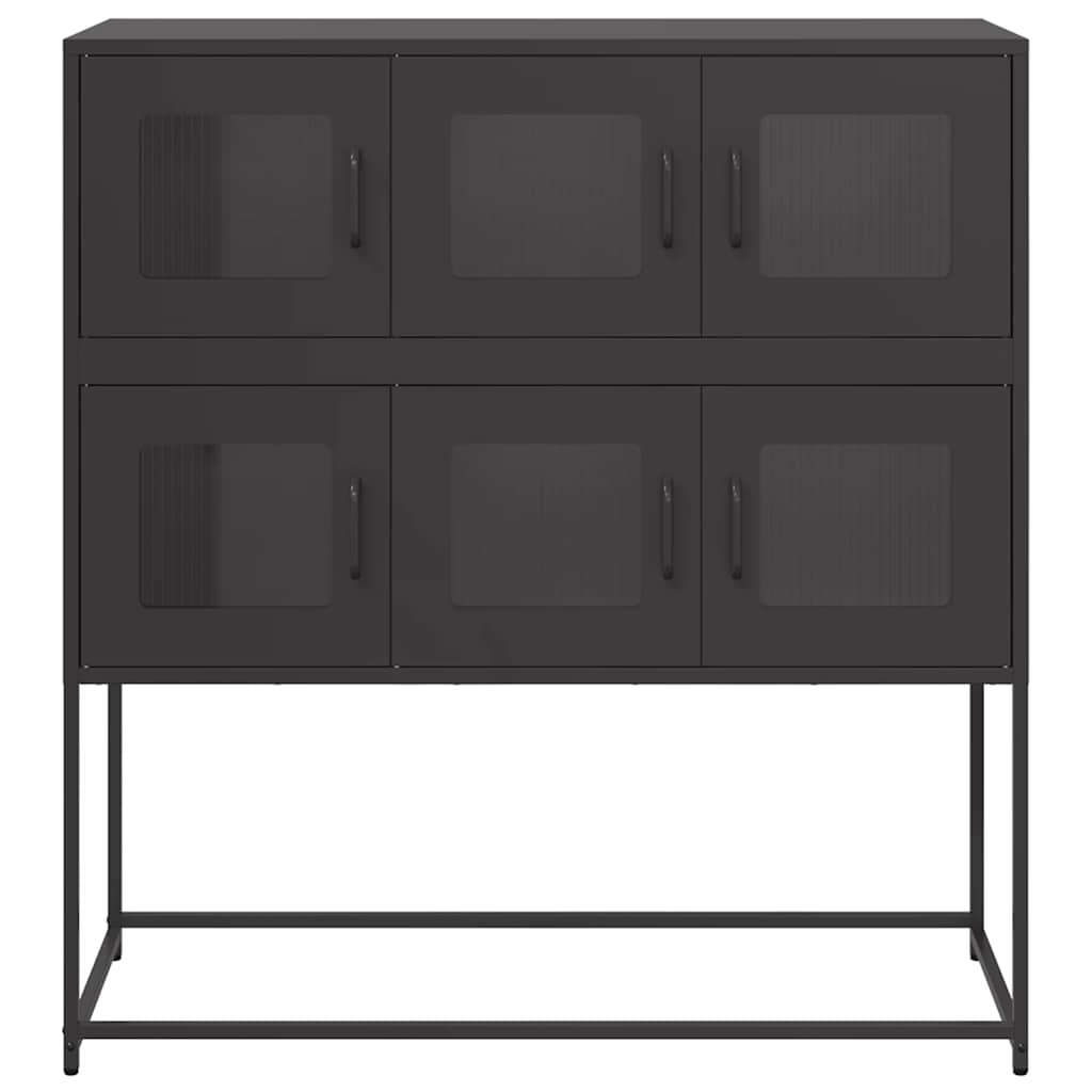 Dressoir 100,5x39x107 cm koudgewalst staal zwart is nu te koop bij PeponiXL, paradijselijk wonen!