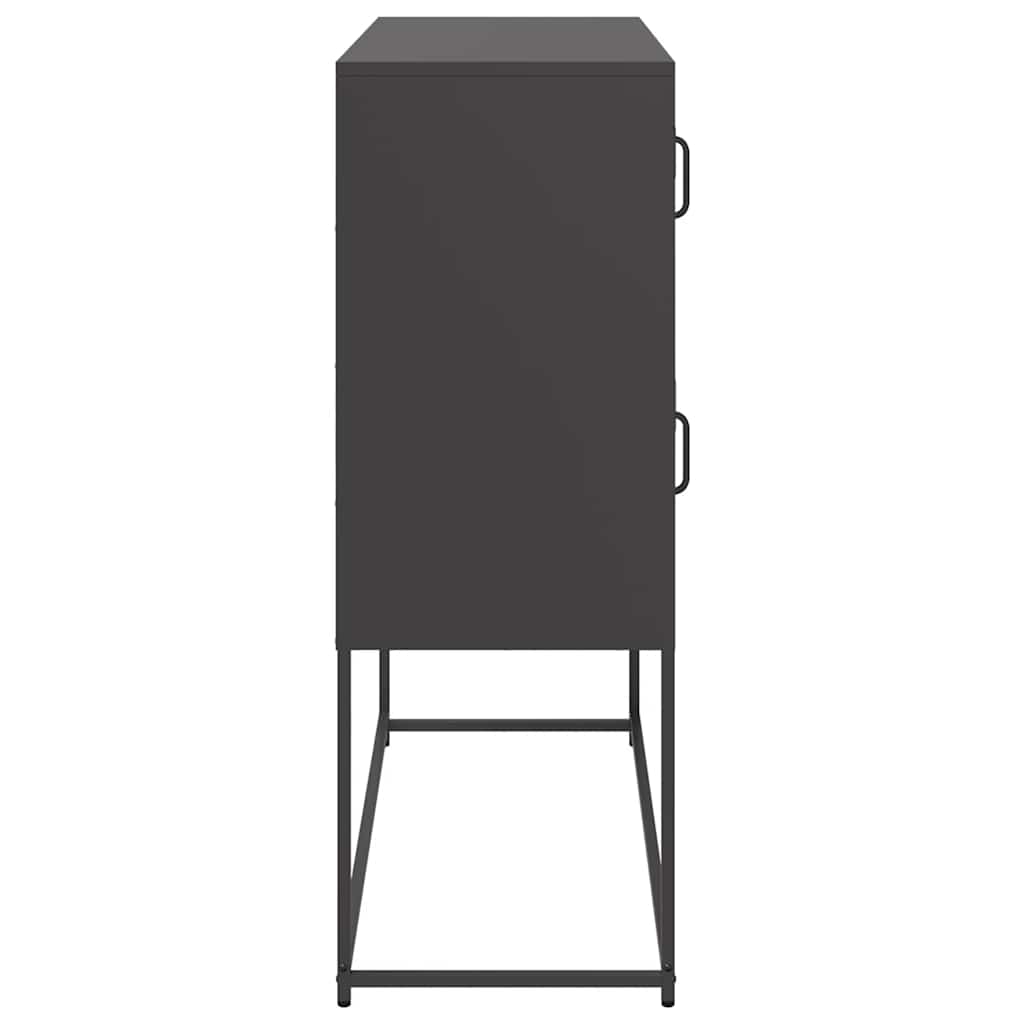 Dressoir 100,5x39x107 cm koudgewalst staal zwart is nu te koop bij PeponiXL, paradijselijk wonen!