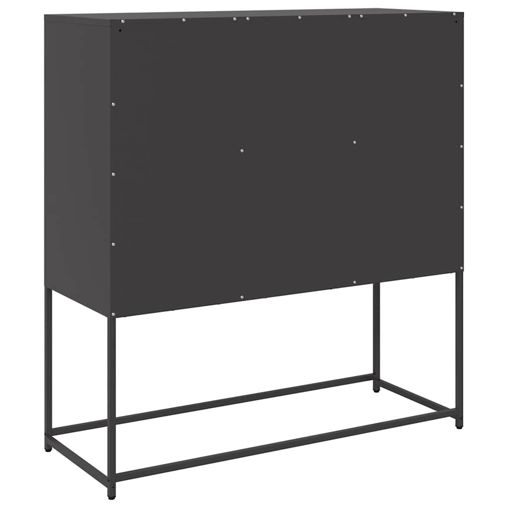 Dressoir 100,5x39x107 cm koudgewalst staal zwart is nu te koop bij PeponiXL, paradijselijk wonen!