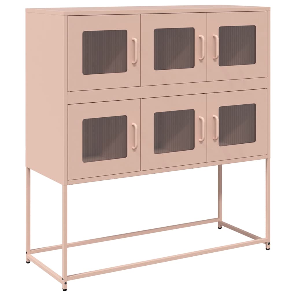 Dressoir 100,5x39x107 cm koudgewalst staal roze is nu te koop bij PeponiXL, paradijselijk wonen!