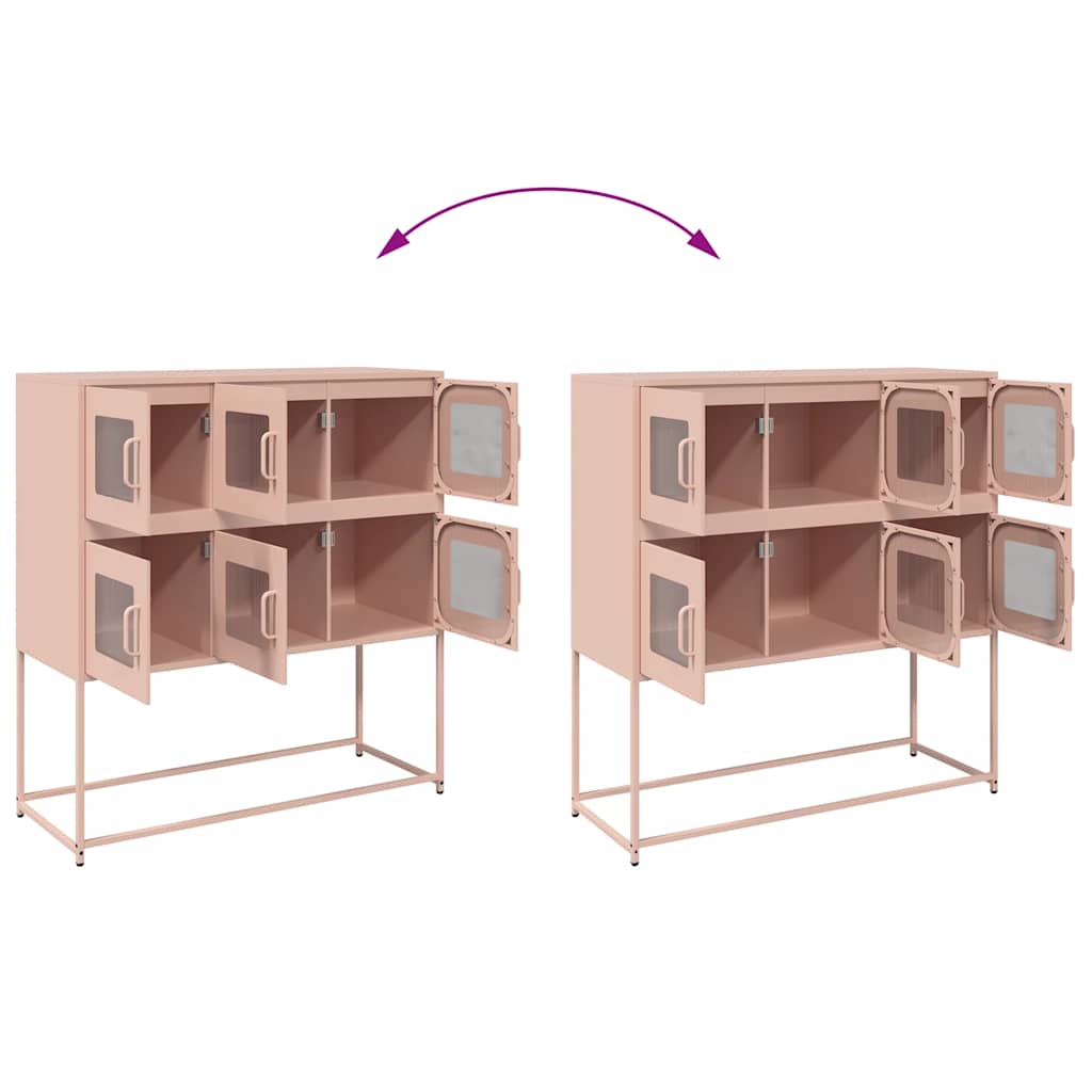 Dressoir 100,5x39x107 cm koudgewalst staal roze is nu te koop bij PeponiXL, paradijselijk wonen!