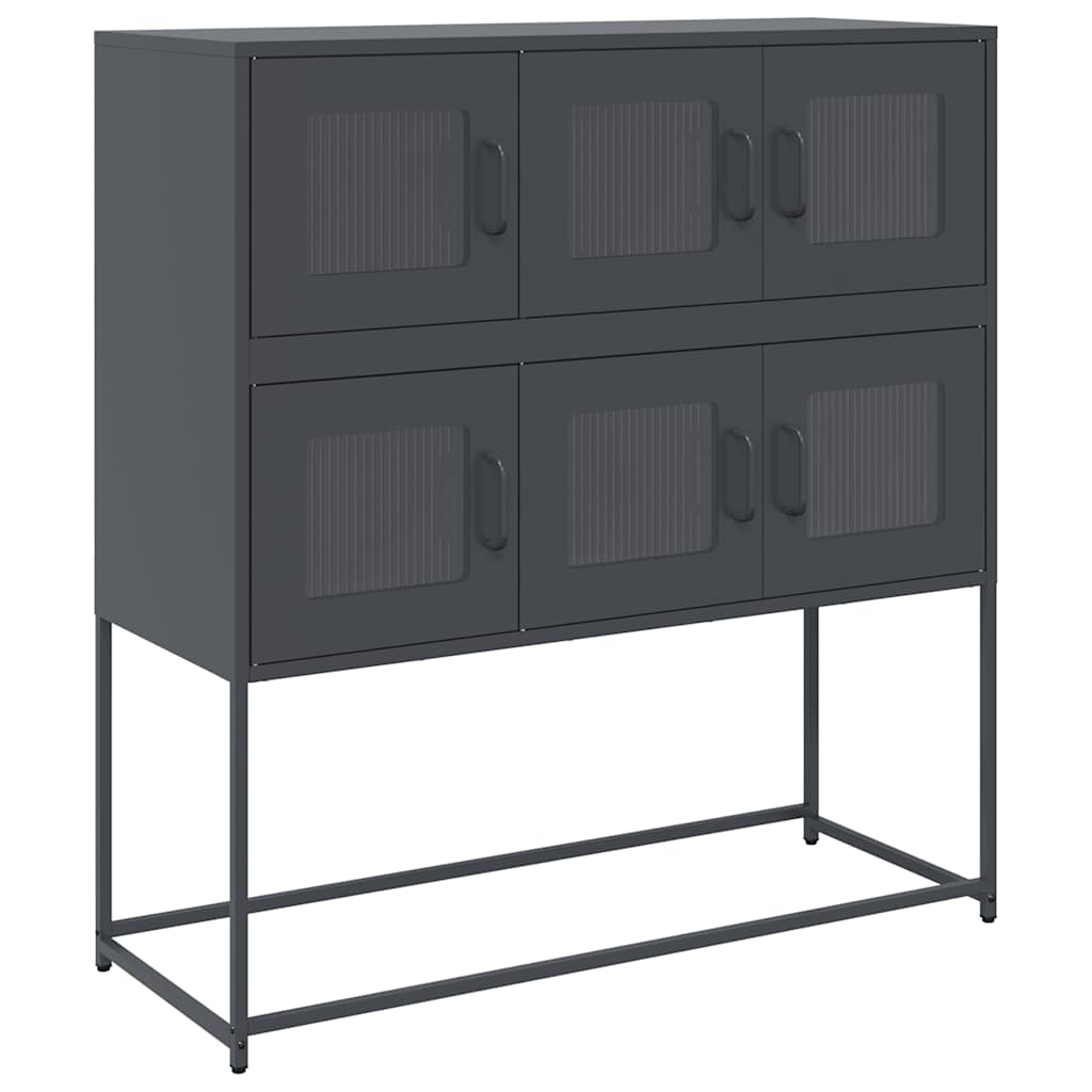 Dressoir 100,5x39x107 cm koudgewalst staal antracietkleurig is nu te koop bij PeponiXL, paradijselijk wonen!