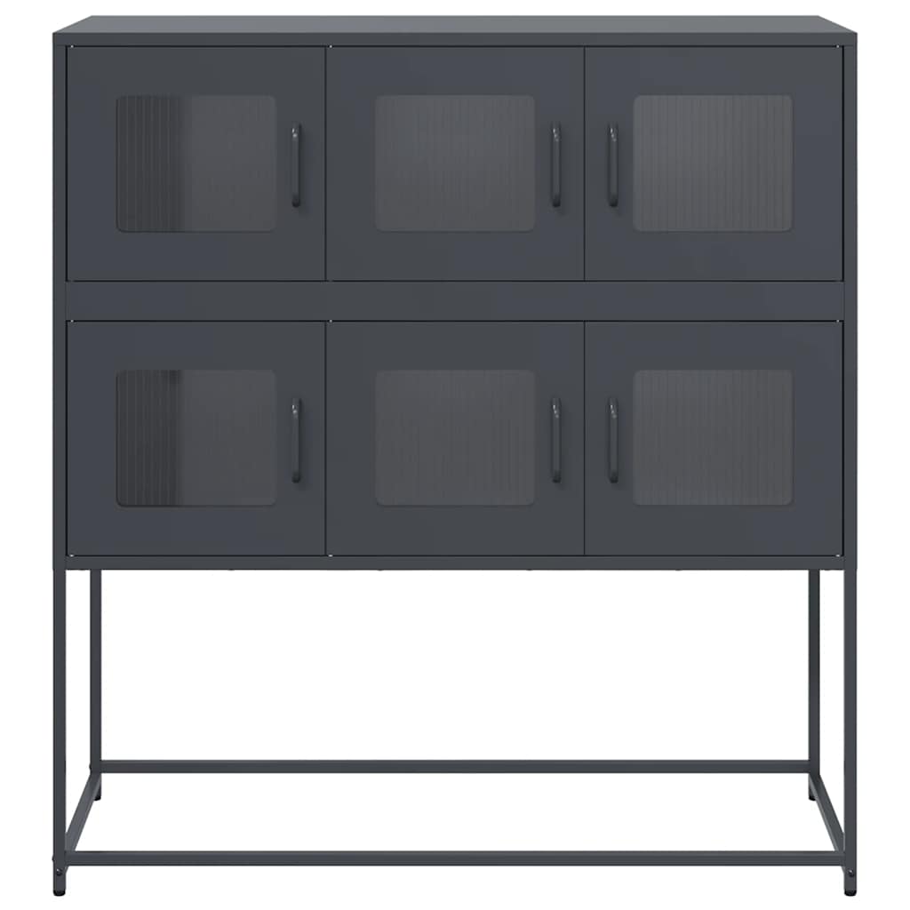 Dressoir 100,5x39x107 cm koudgewalst staal antracietkleurig is nu te koop bij PeponiXL, paradijselijk wonen!