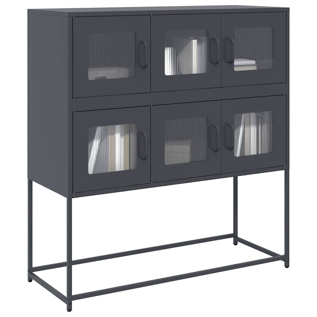 Dressoir 100,5x39x107 cm koudgewalst staal antracietkleurig is nu te koop bij PeponiXL, paradijselijk wonen!