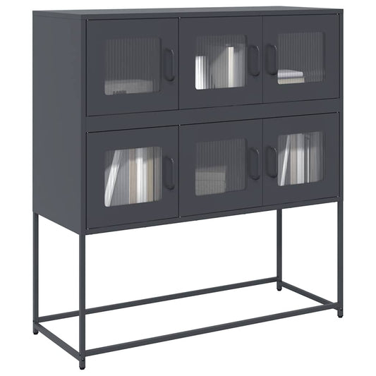 Dressoir 100,5x39x107 cm koudgewalst staal antracietkleurig is nu te koop bij PeponiXL, paradijselijk wonen!