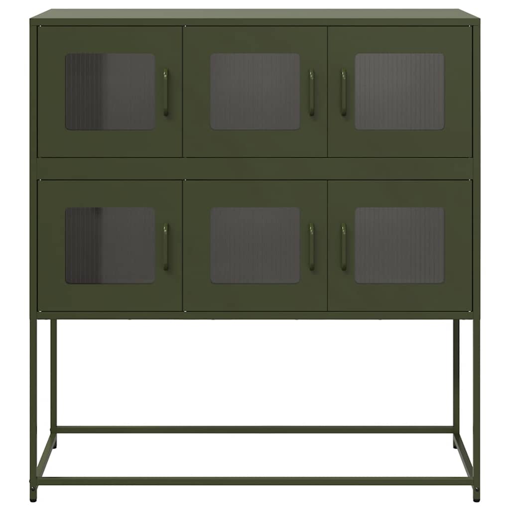 Dressoir 100,5x39x107 cm koudgewalst staal olijfgroen is nu te koop bij PeponiXL, paradijselijk wonen!