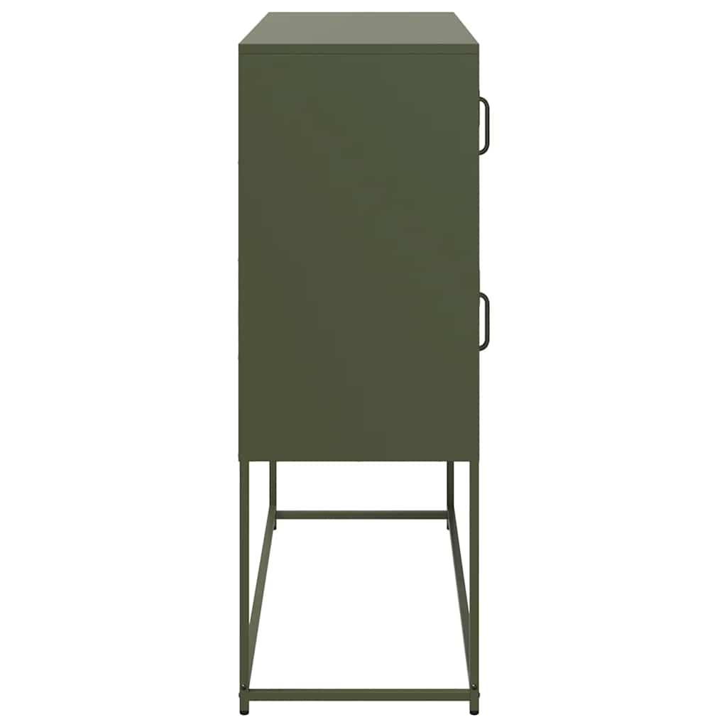Dressoir 100,5x39x107 cm koudgewalst staal olijfgroen is nu te koop bij PeponiXL, paradijselijk wonen!