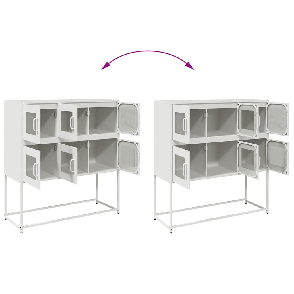 Dressoir 100,5x39x107 cm koudgewalst staal wit is nu te koop bij PeponiXL, paradijselijk wonen!