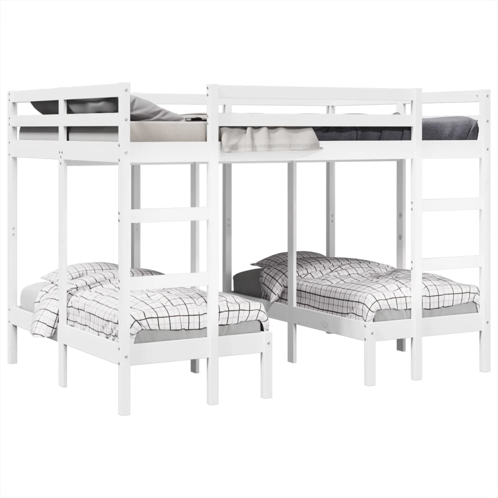 Stapelbed 3-voudig grenenhout wit 140x200/70x140 cm is nu te koop bij PeponiXL, paradijselijk wonen!