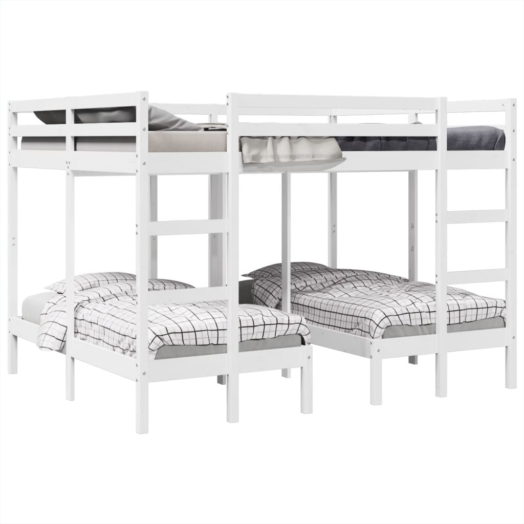 Stapelbed 3-voudig grenenhout wit 160x200/80x160 cm is nu te koop bij PeponiXL, paradijselijk wonen!