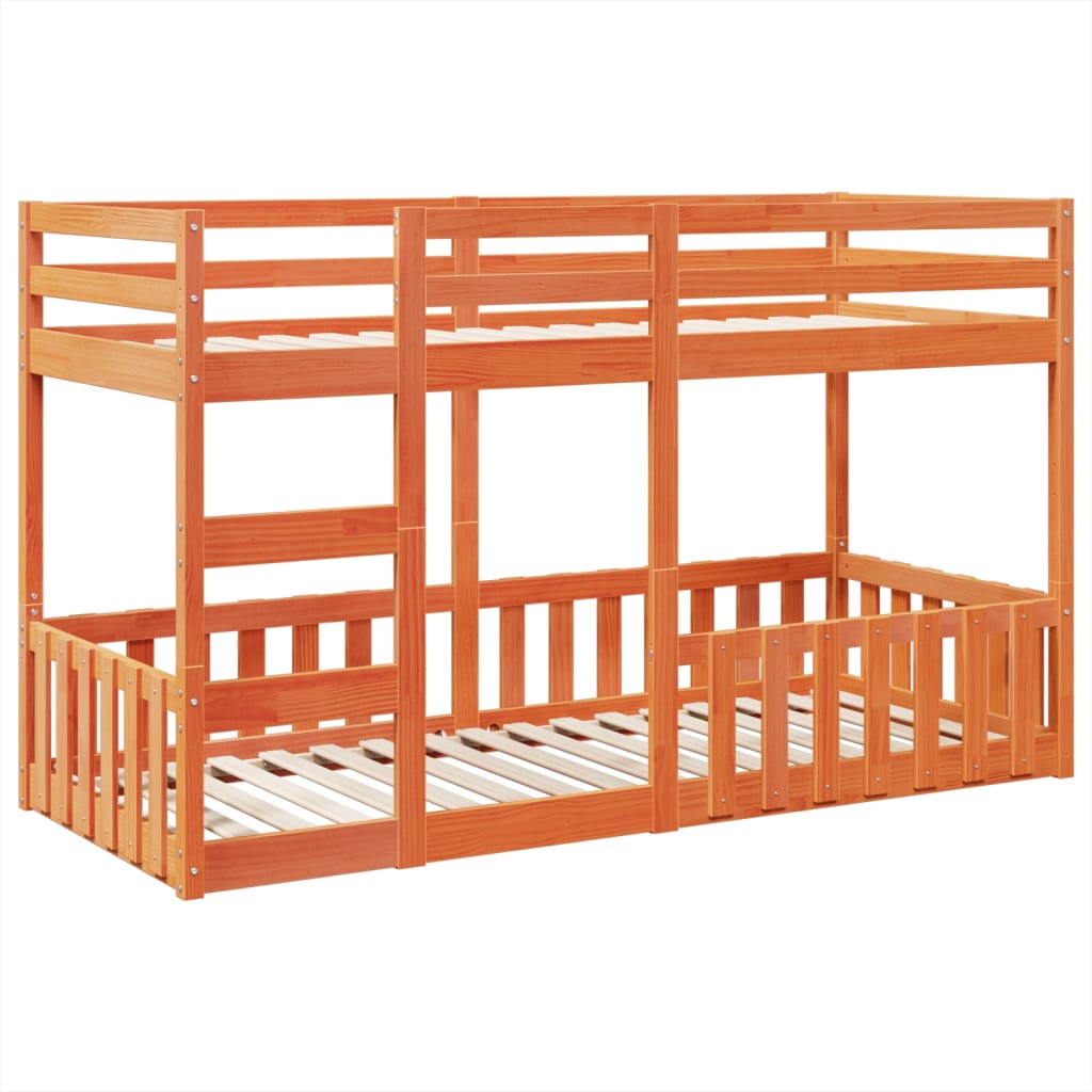 Stapelbed massief grenenhout wasbruin 80x200 cm is nu te koop bij PeponiXL, paradijselijk wonen!