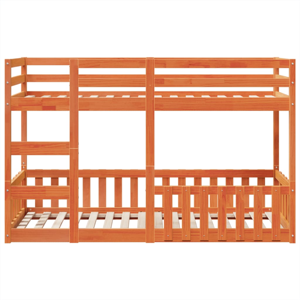 Stapelbed massief grenenhout wasbruin 75x190 cm is nu te koop bij PeponiXL, paradijselijk wonen!