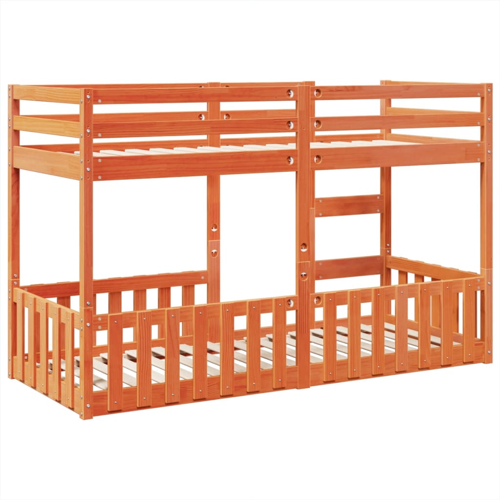 Stapelbed massief grenenhout wasbruin 75x190 cm is nu te koop bij PeponiXL, paradijselijk wonen!