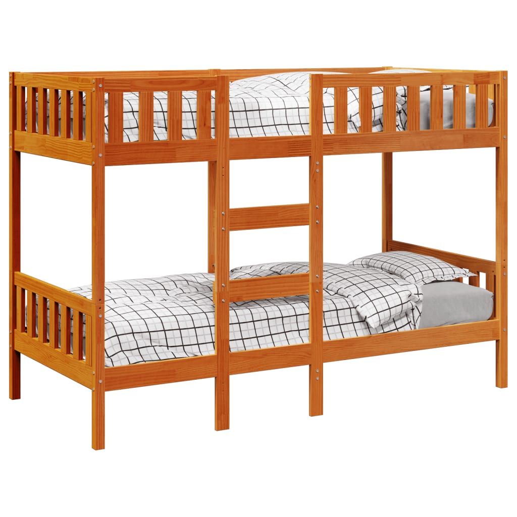 Stapelbed massief grenenhout wasbruin 90x200 cm is nu te koop bij PeponiXL, paradijselijk wonen!