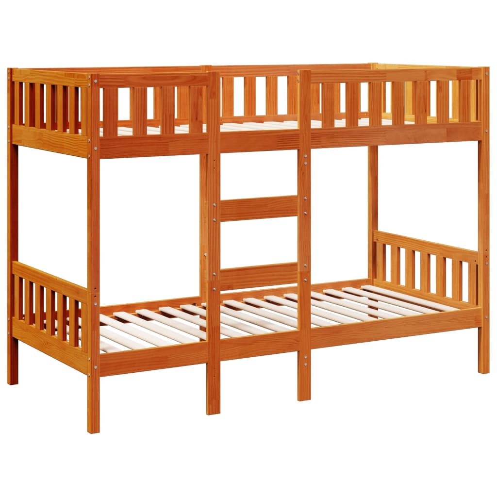 Stapelbed massief grenenhout wasbruin 90x190 cm is nu te koop bij PeponiXL, paradijselijk wonen!