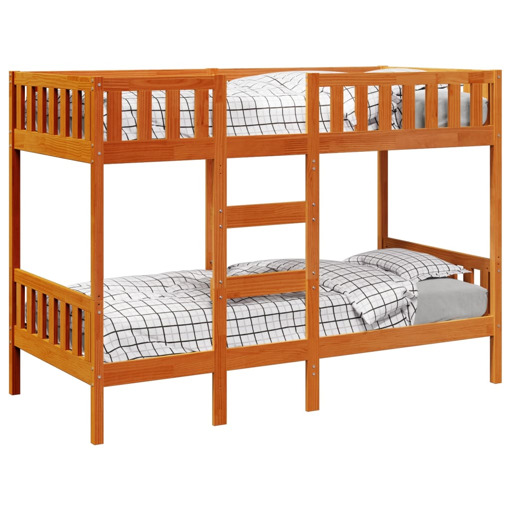 Stapelbed massief grenenhout wasbruin 90x190 cm is nu te koop bij PeponiXL, paradijselijk wonen!