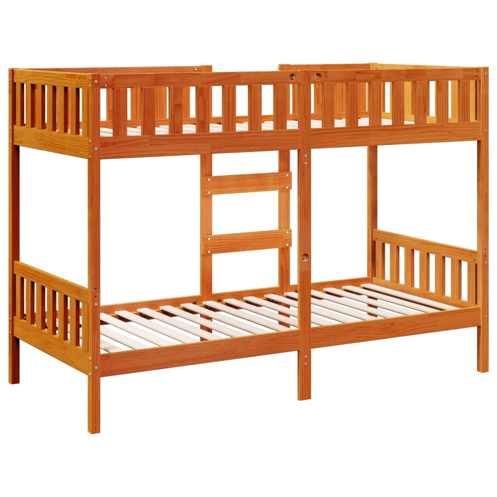 Stapelbed massief grenenhout wasbruin 90x190 cm is nu te koop bij PeponiXL, paradijselijk wonen!