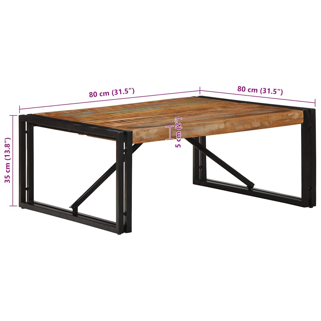 Salontafel 80x80x35 cm massief gerecycled hout meerkleurig is nu te koop bij PeponiXL, paradijselijk wonen!