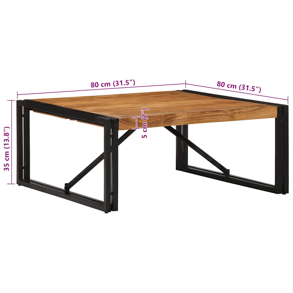 Salontafel 80x80x35 cm massief acaciahout is nu te koop bij PeponiXL, paradijselijk wonen!