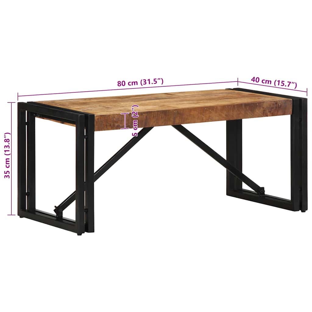Salontafel 80x40x35 cm massief ruw mangohout is nu te koop bij PeponiXL, paradijselijk wonen!