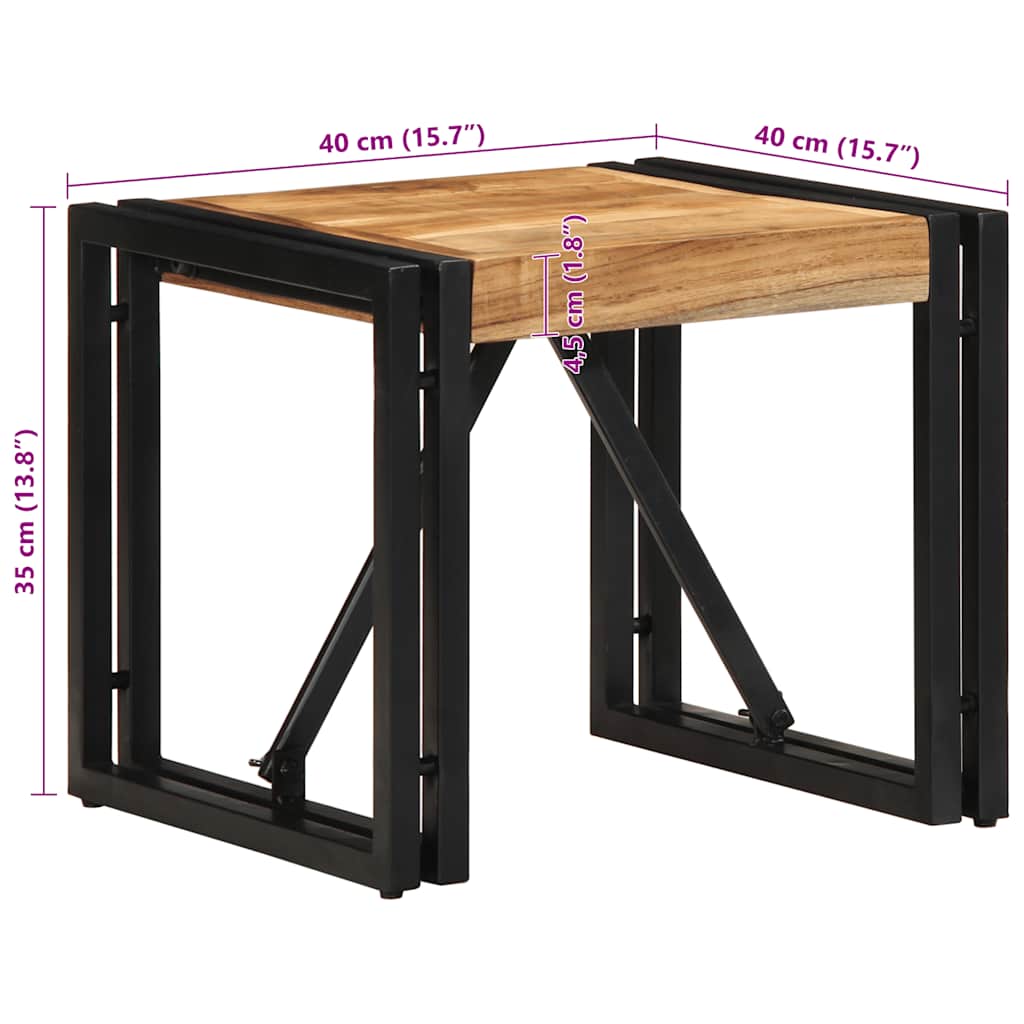 Salontafel 40x40x35 cm massief acaciahout is nu te koop bij PeponiXL, paradijselijk wonen!