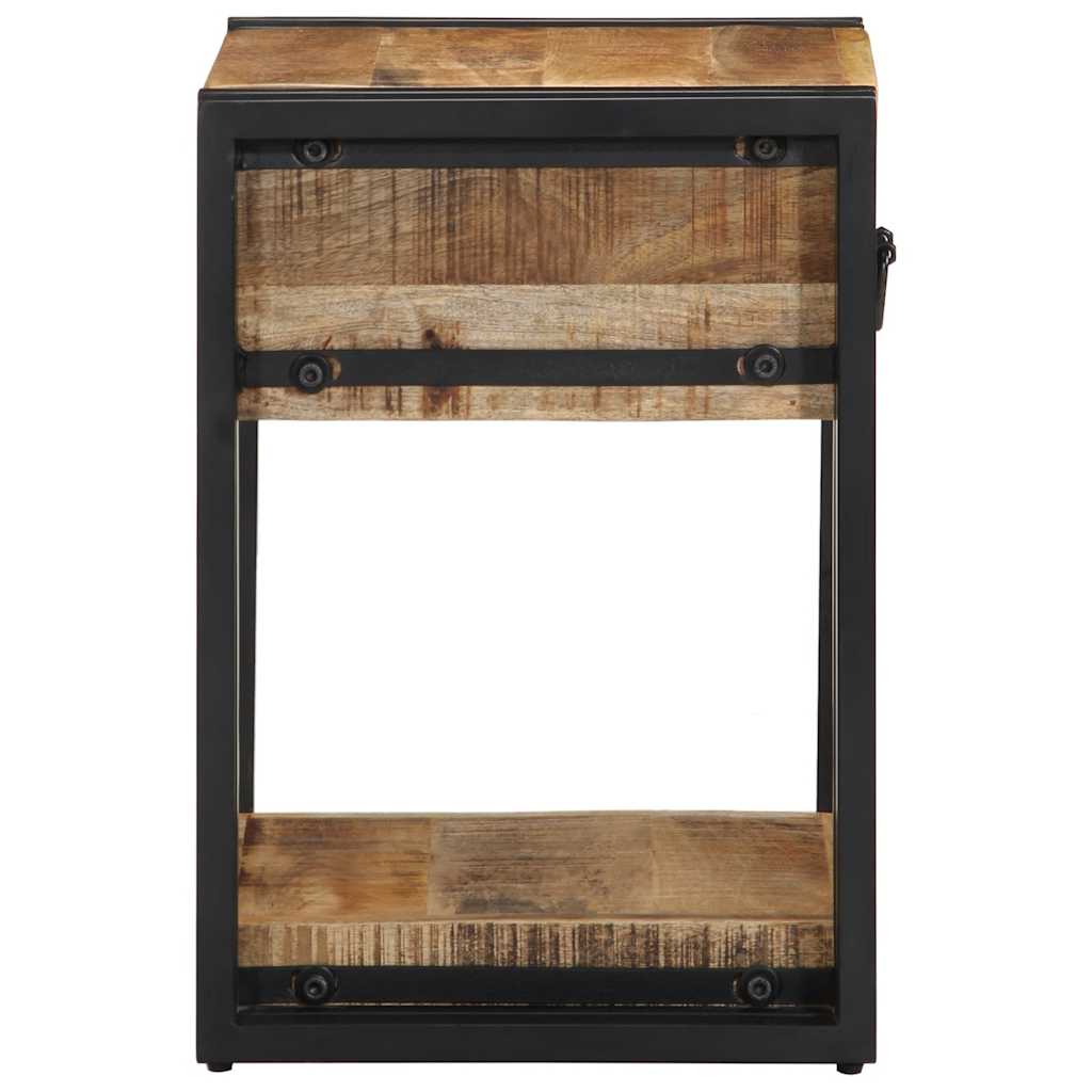 Nachtkastjes 2 st 40x35x50 cm massief ruw hout mango is nu te koop bij PeponiXL, paradijselijk wonen!