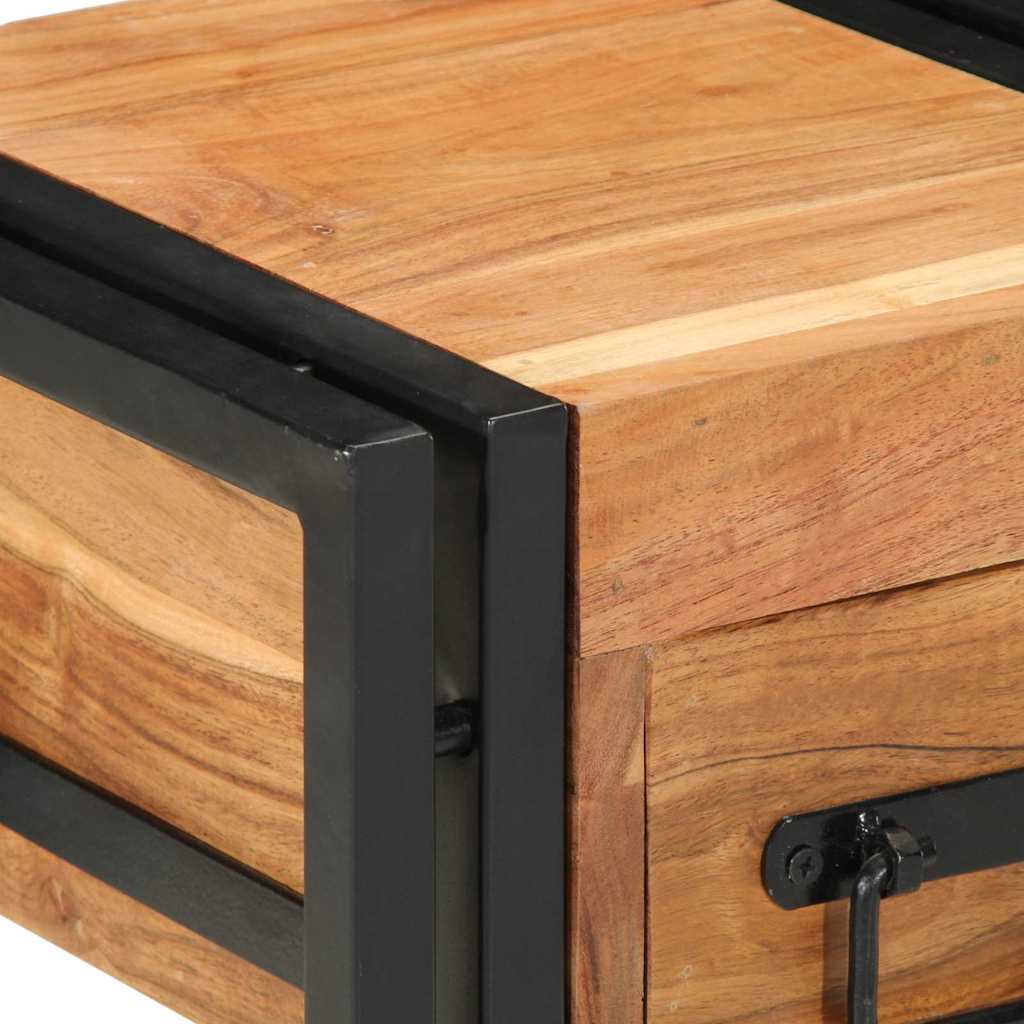 Nachtkastje met lade Bruin 30 x 30 x 40 cm Massief acaciahout is nu te koop bij PeponiXL, paradijselijk wonen!