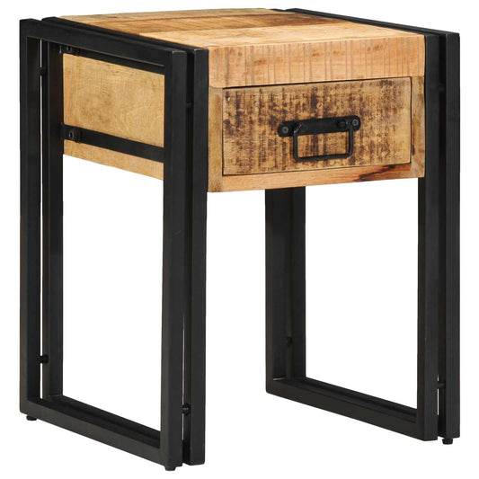 Bijzettafel Bruin en zwart 40 x 40 x 50 cm Massief Mango Hout is nu te koop bij PeponiXL, paradijselijk wonen!