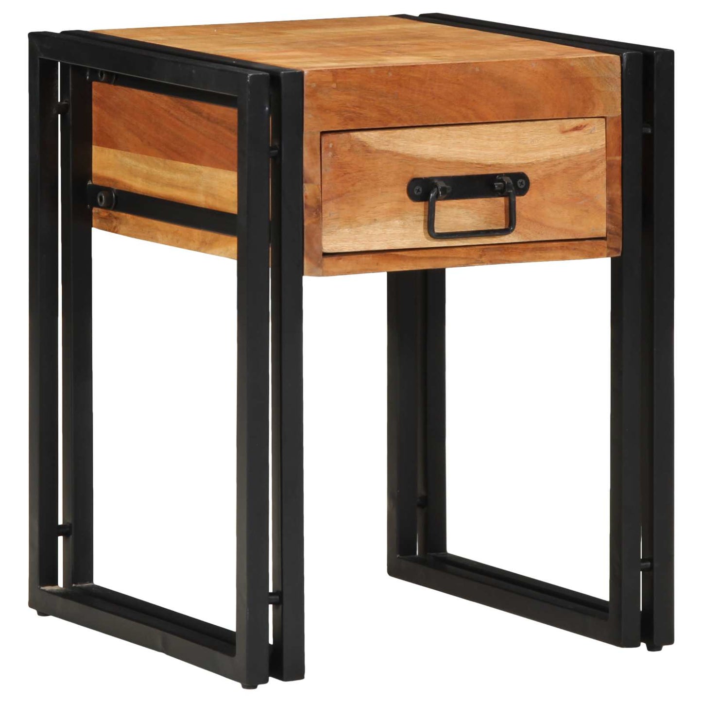 Bijzettafel Bruin en zwart 40 x 40 x 50 cm Massief Acaciahout is nu te koop bij PeponiXL, paradijselijk wonen!