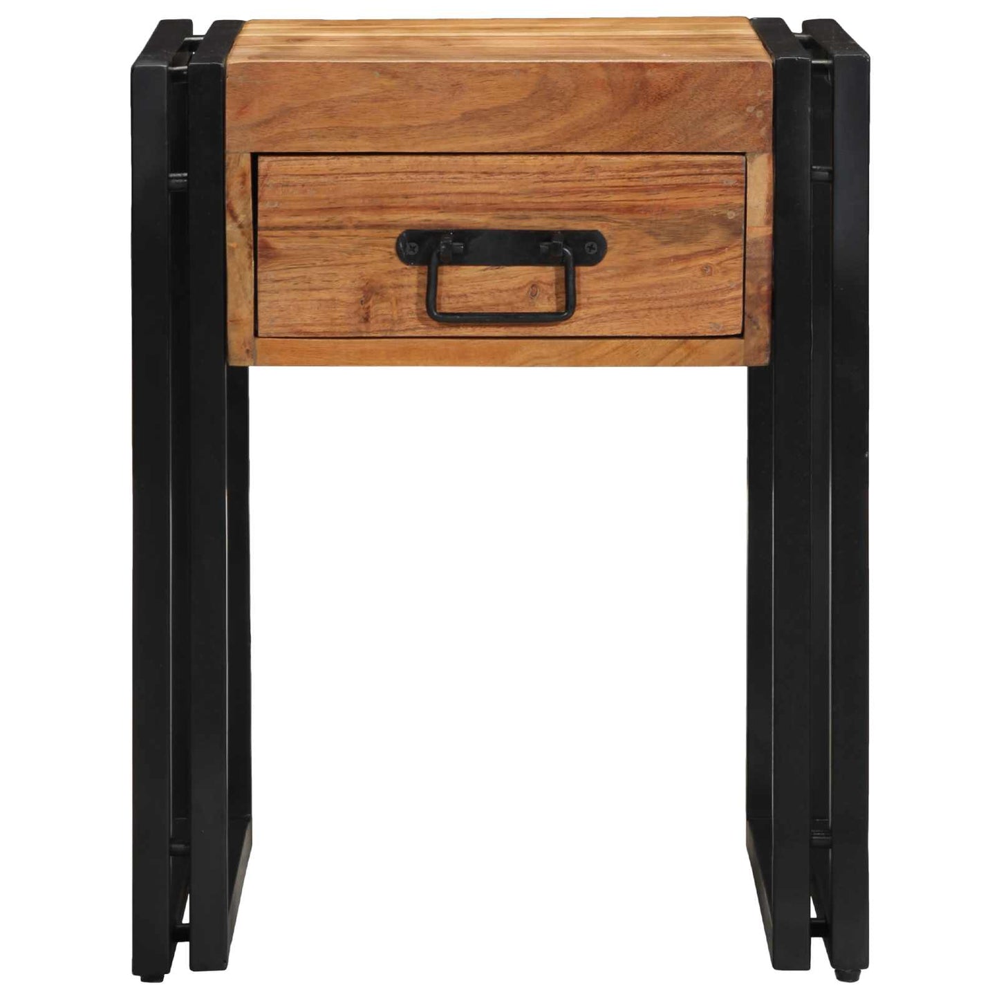 Bijzettafel Bruin en zwart 40 x 40 x 50 cm Massief Acaciahout is nu te koop bij PeponiXL, paradijselijk wonen!