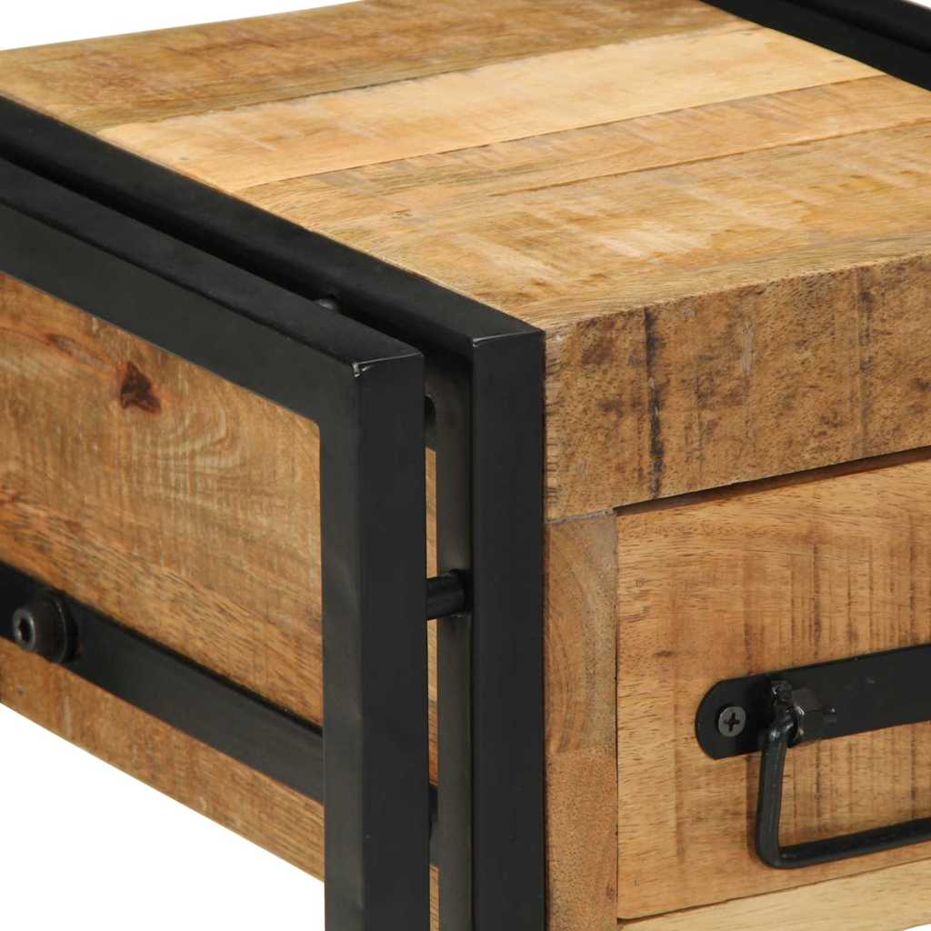Bijzettafel Bruin en zwart 30 x 30 x 40 cm Massief Mango Hout is nu te koop bij PeponiXL, paradijselijk wonen!