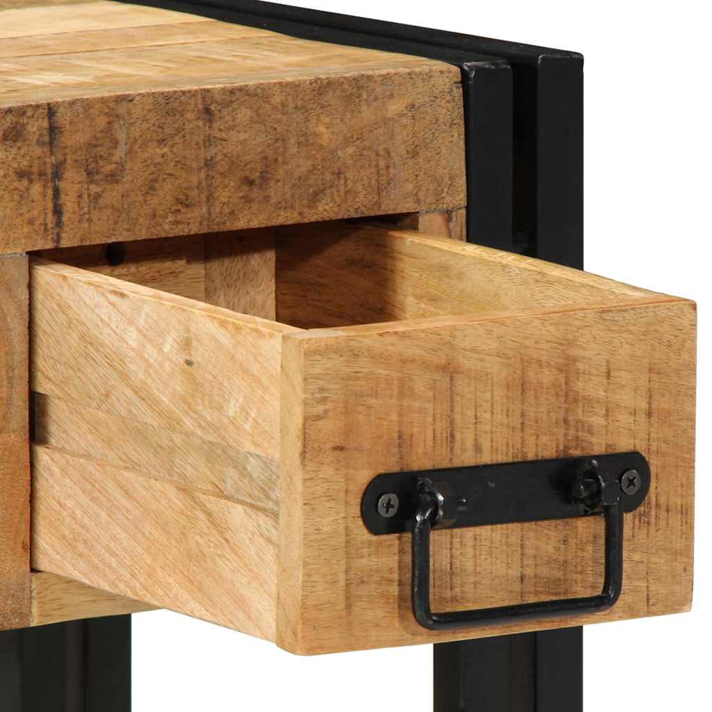 Bijzettafel Bruin en zwart 30 x 30 x 40 cm Massief Mango Hout is nu te koop bij PeponiXL, paradijselijk wonen!