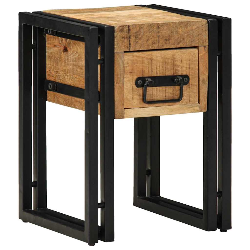 Bijzettafel Bruin en zwart 30 x 30 x 40 cm Massief Mango Hout is nu te koop bij PeponiXL, paradijselijk wonen!