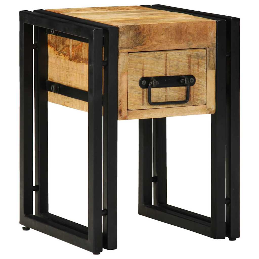 Bijzettafel Bruin en zwart 30 x 30 x 40 cm Massief Mango Hout is nu te koop bij PeponiXL, paradijselijk wonen!