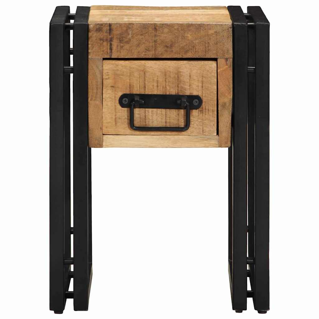 Bijzettafel Bruin en zwart 30 x 30 x 40 cm Massief Mango Hout is nu te koop bij PeponiXL, paradijselijk wonen!