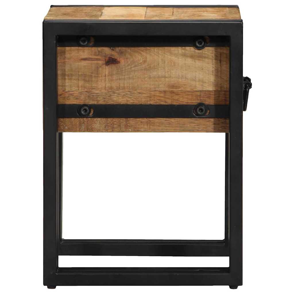 Bijzettafel Bruin en zwart 30 x 30 x 40 cm Massief Mango Hout is nu te koop bij PeponiXL, paradijselijk wonen!