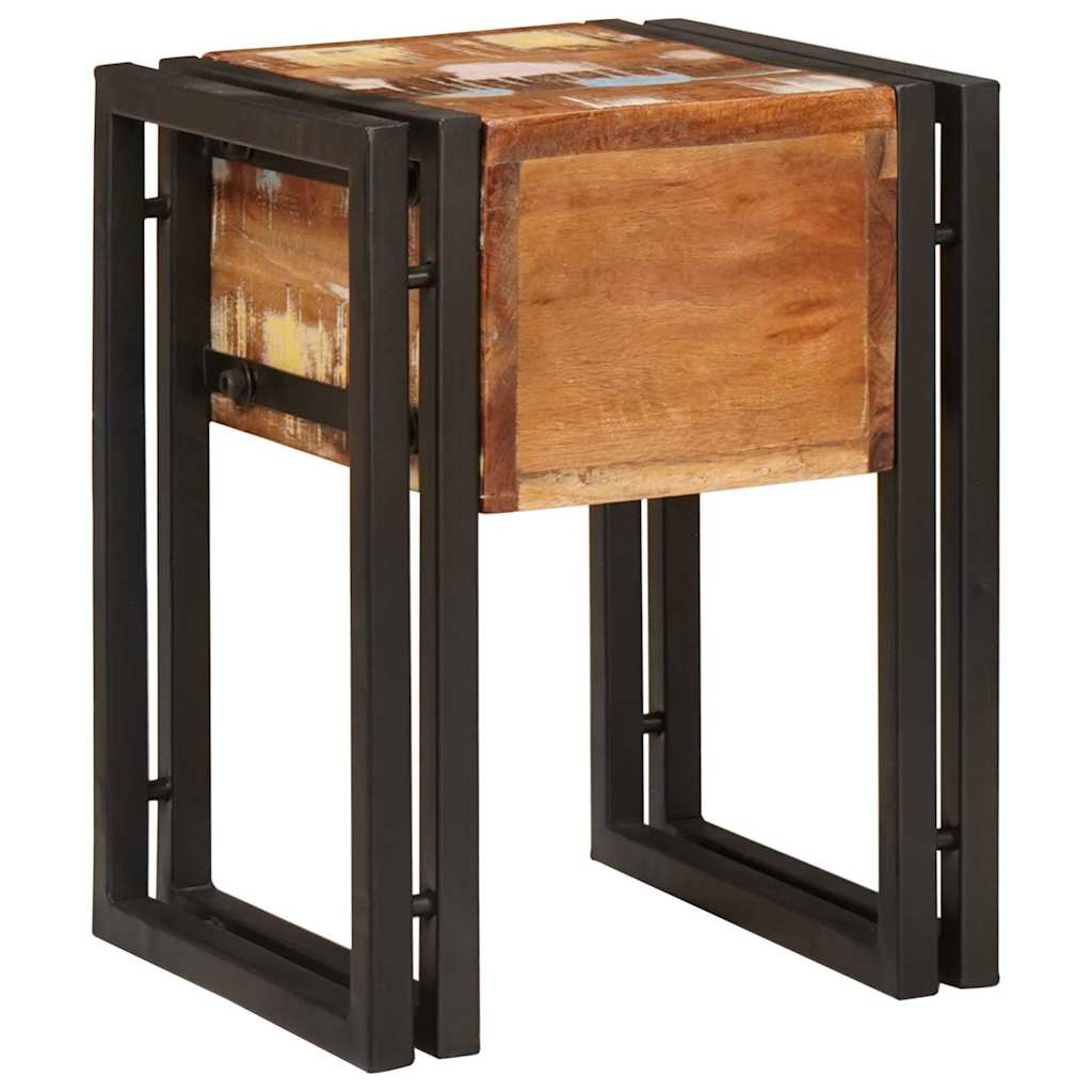 Bijzettafel met lade 30 x 30 x 40 cm Massief Gerecycled Hout is nu te koop bij PeponiXL, paradijselijk wonen!