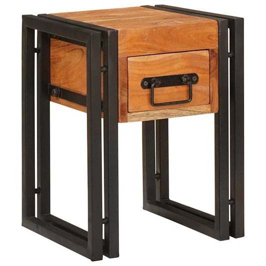 Bijzettafel Bruin en zwart 30 x 30 x 40 cm Massief Acaciahout is nu te koop bij PeponiXL, paradijselijk wonen!