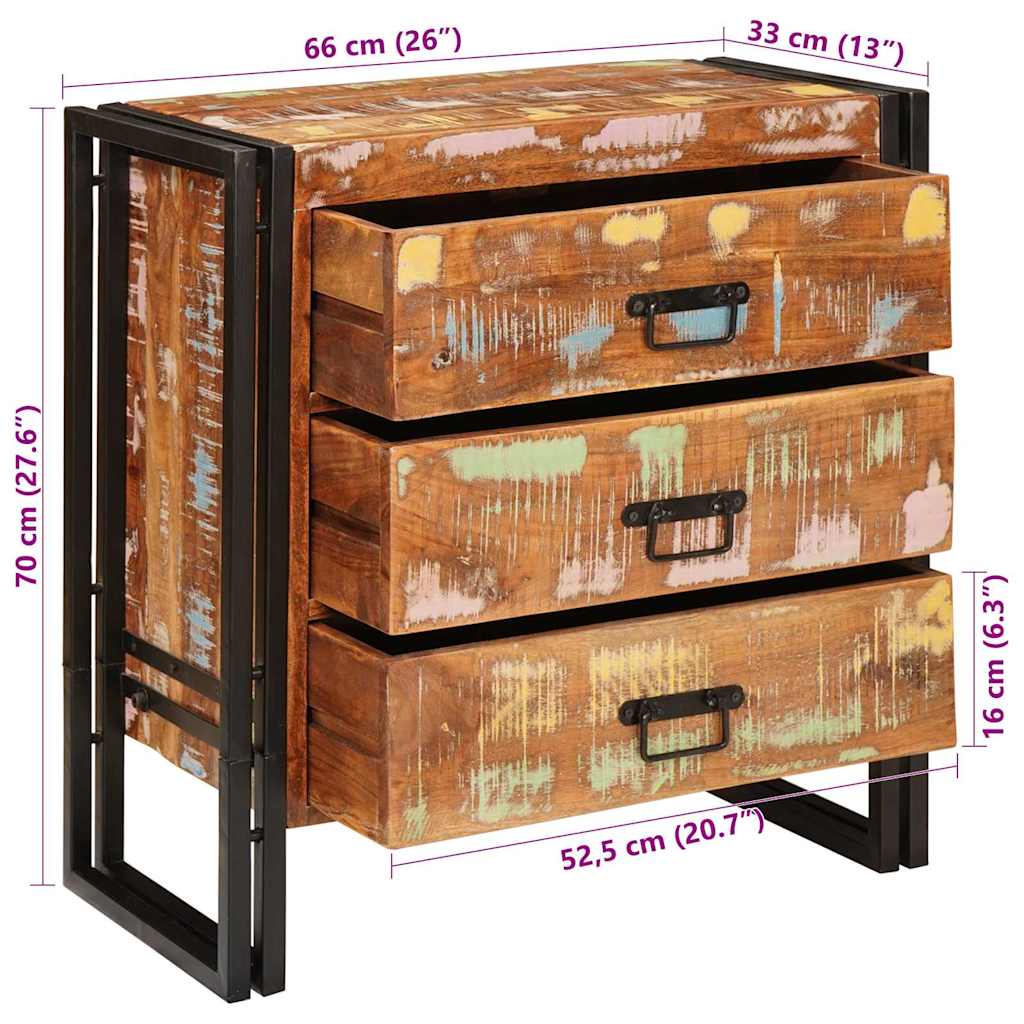 Dressoir met lade Bruin 66 x 33 x 70 cm Massief gerecycled hout is nu te koop bij PeponiXL, paradijselijk wonen!