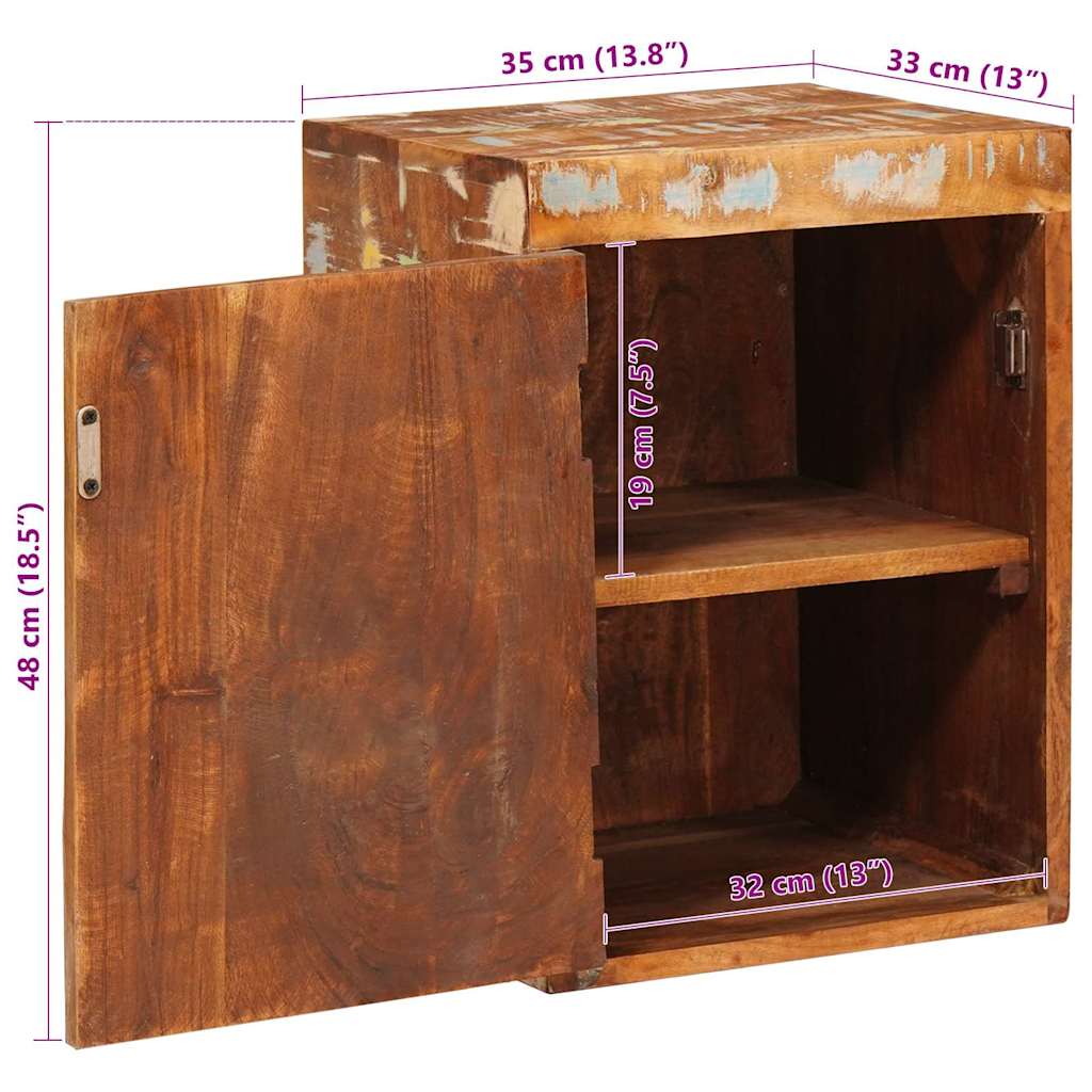 Nachtkastje Bruin 35 x 33 x 48 cm Massief gerecycled hout is nu te koop bij PeponiXL, paradijselijk wonen!