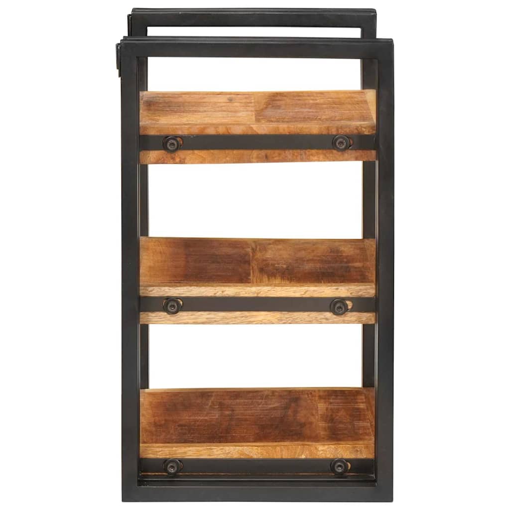 Nachtkastje Bruin en zwart 38 x 33 x 58 cm Massief Mango Hout is nu te koop bij PeponiXL, paradijselijk wonen!